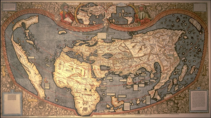Martin Waldseemüller's World Map of 1507, the FIRST map to use the name "America" to label the New World