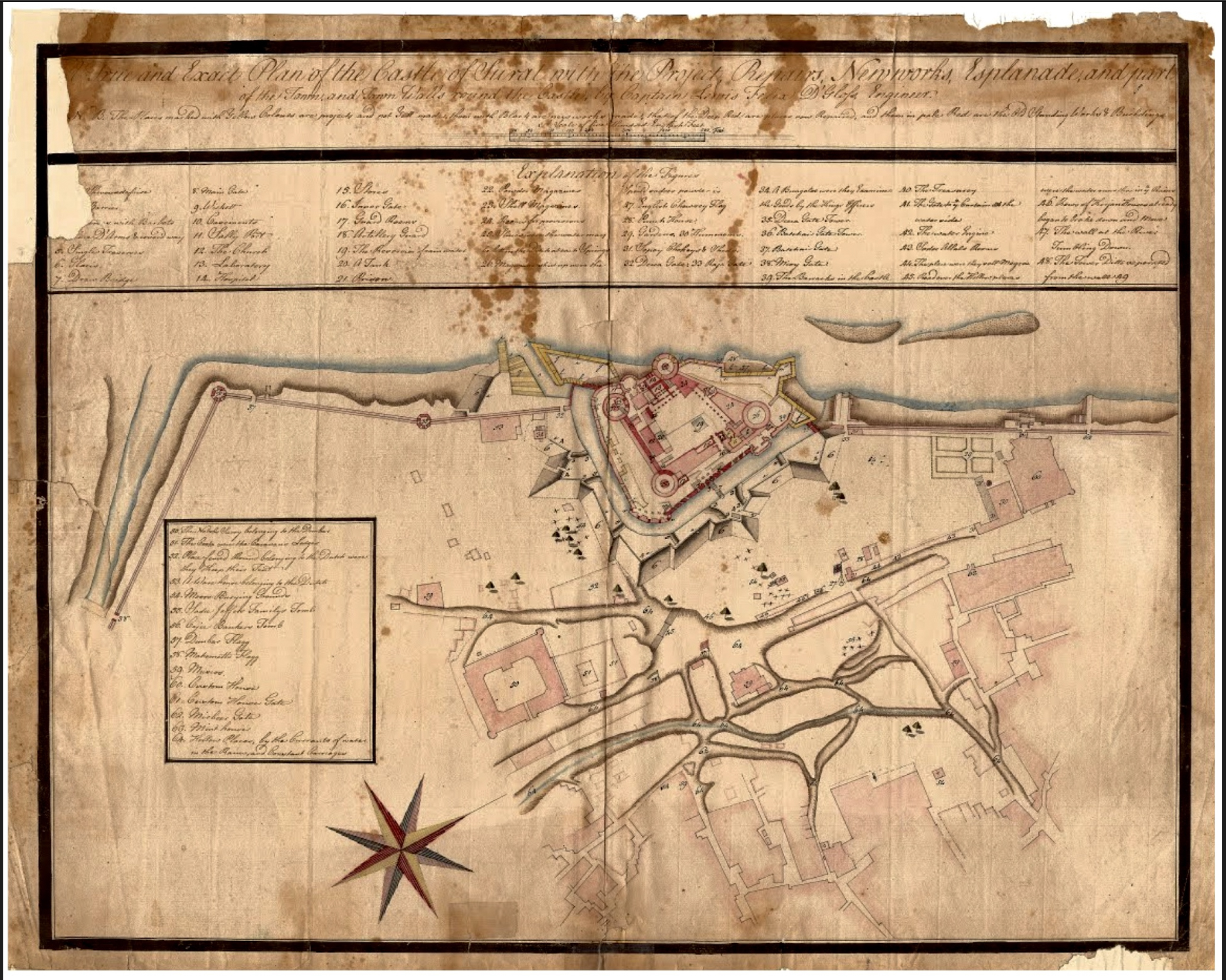The Master plan for renovating Surat Castle Ludwig Felix De Gloss