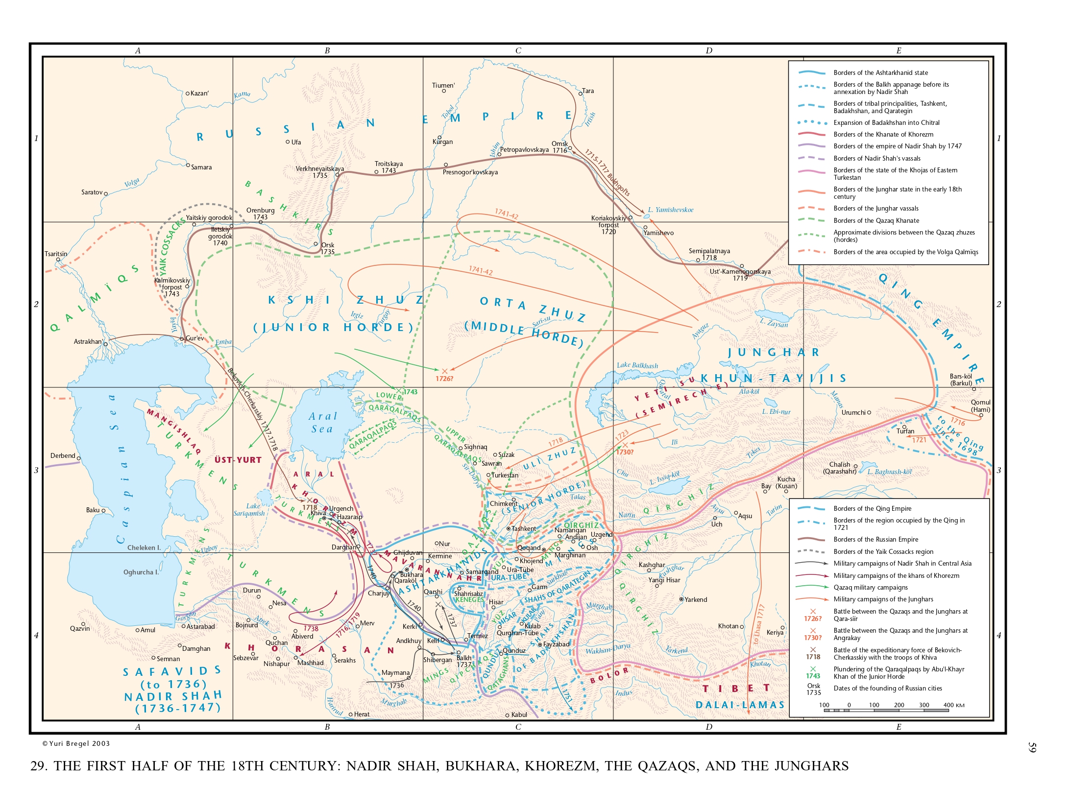 NADIR SHAH  BUKHARA  KHOREZM  THE QAZAQS  AND THE JUNGHARS