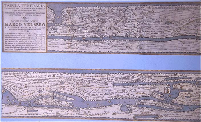 Two segments of the Puetinger Table from a 1598 copy